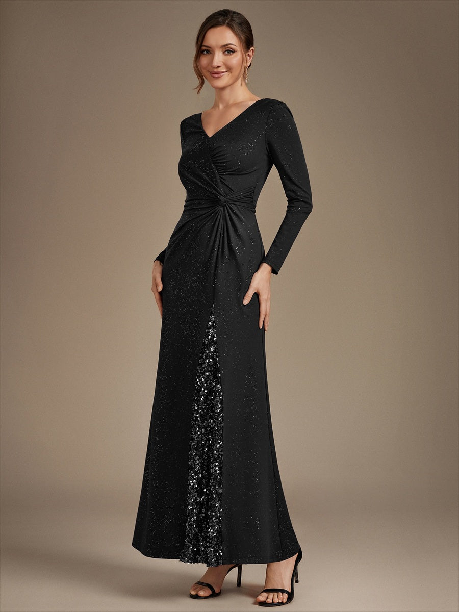 Bulk Order Plus Size Long Sleeve Jersey V-Neck Bodycon Sequined Evening Dresses - EE02857BK-R3.jpg