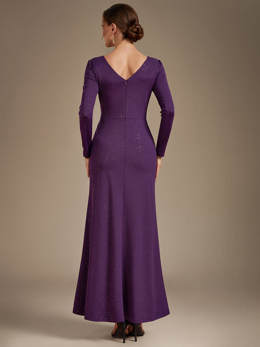 Bulk Order Plus Size Long Sleeve Jersey V-Neck Bodycon Sequined Evening Dresses - EE02857DP-R2.jpg