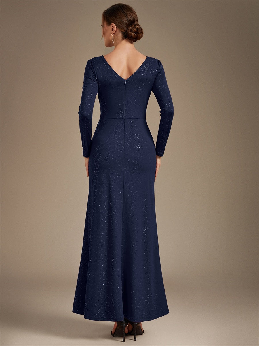 Bulk Order Plus Size Long Sleeve Jersey V-Neck Bodycon Sequined Evening Dresses - EE02857NB-R2.jpg
