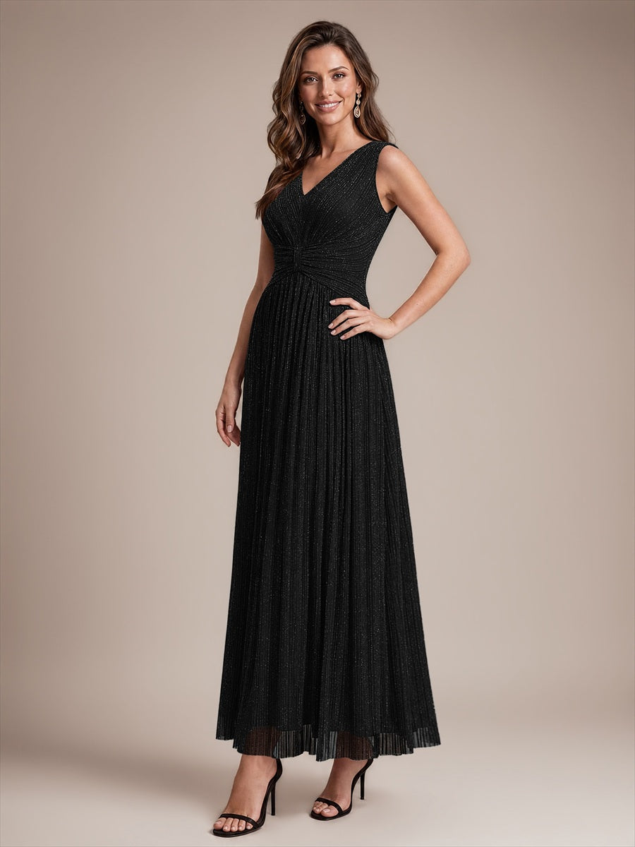 EE02868BK | Tulle Sleeveless A-Line Evening Dress