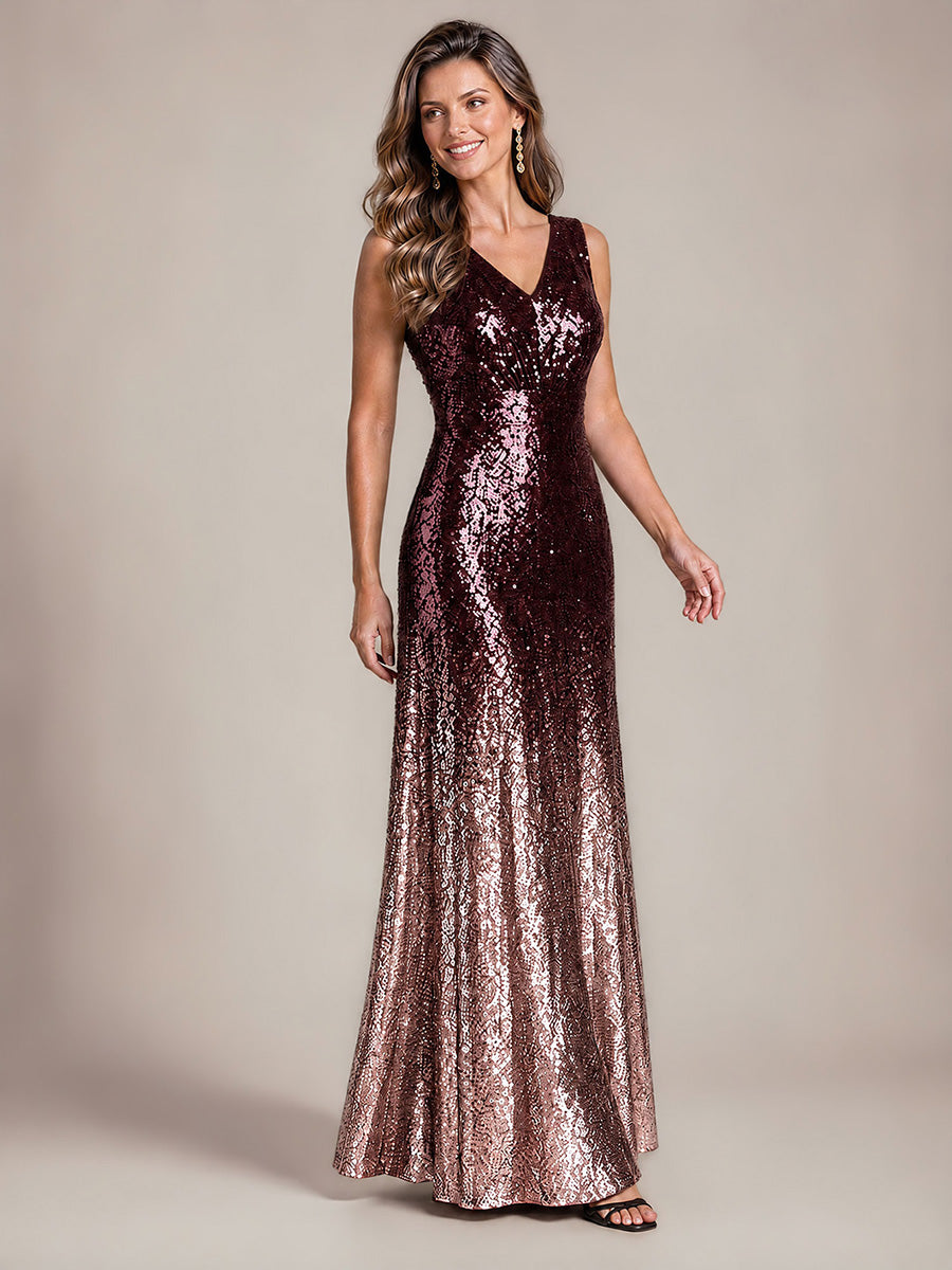 Color=Dark Purple Lavender|B2B-Exclusive Sequins V-Neck Sleeveless Evening Dresses-Dark Purple Lavender 3