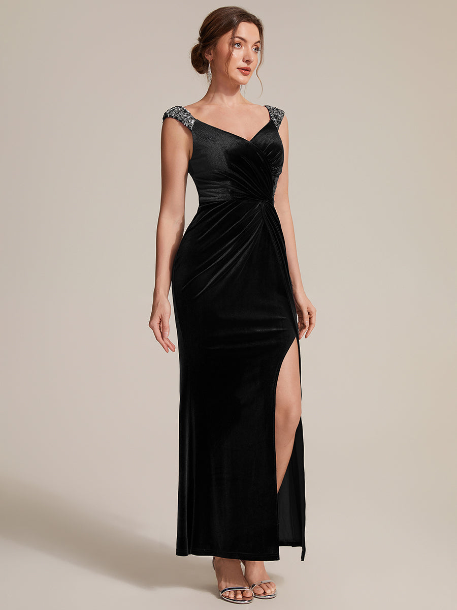 Commercial Wholesale Plus Size Sleeveless Velvet V-Neck Sequin Mermaid Maxi Evening Dresses - EE03023BK-R3.jpg