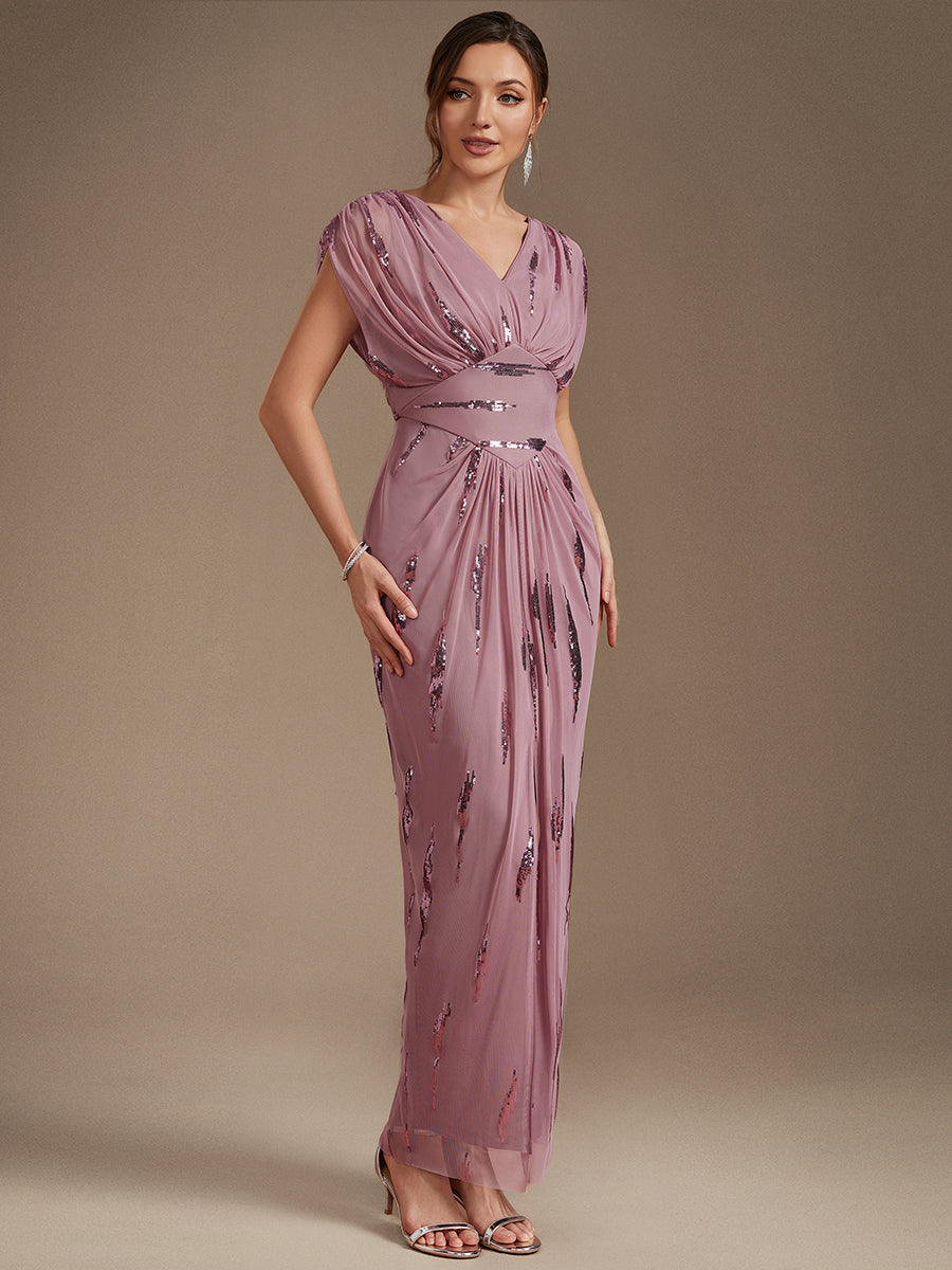 One Stop Shop Plus Size Short Sleeve Tulle V-Neck Bodycon Sequin Evening Dresses - EE04791OD-R4.jpg