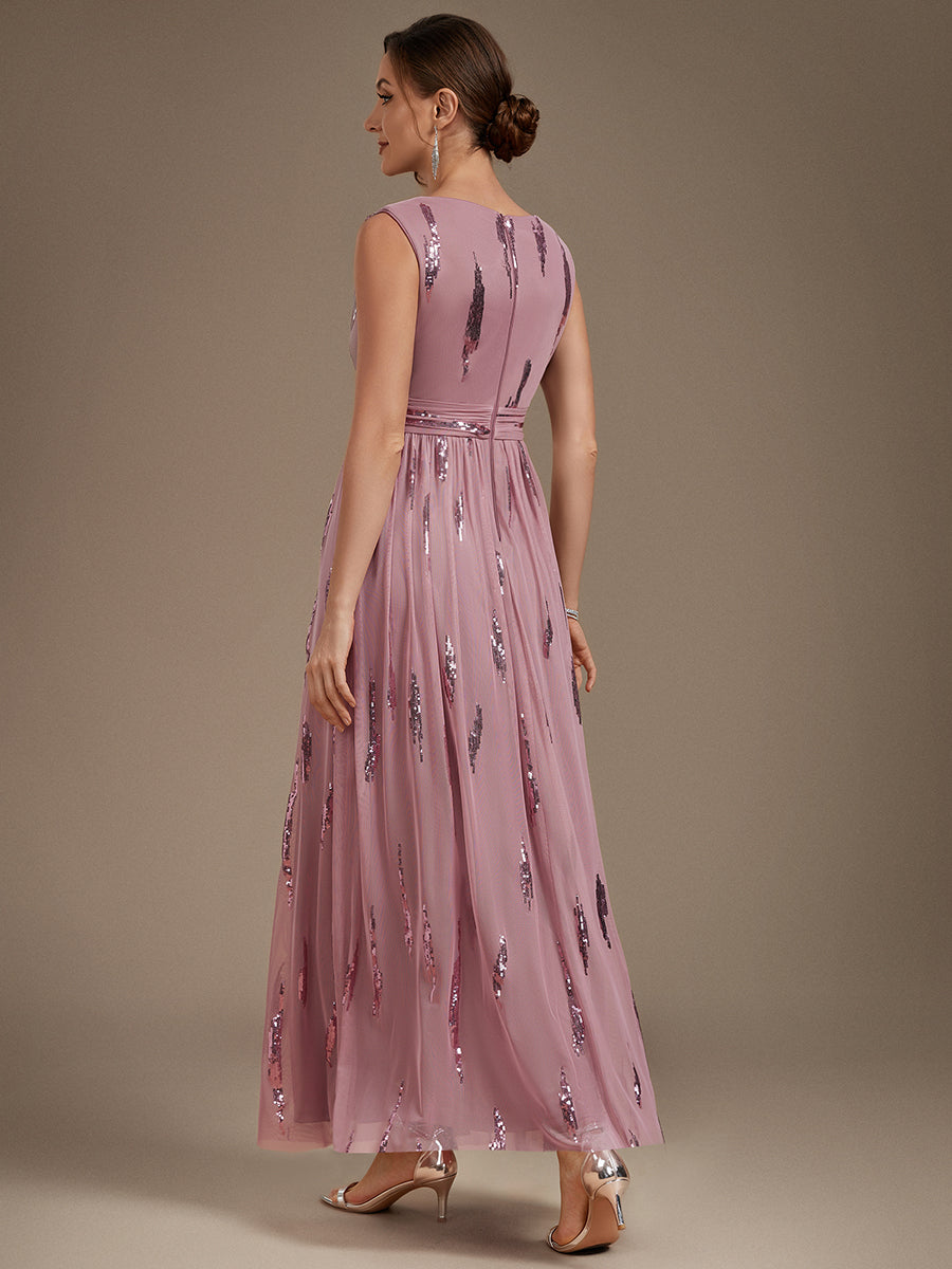 Color=Purple Orchid | Sequin Draped Sleeveless Maxi Evening Dress Wholesale-Purple Orchid 2
