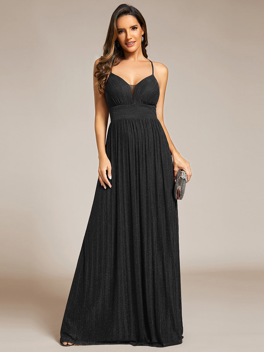 Color=Black | Sparkle Sleeveless Backless Cross Strap Wholesale Formal Evening Dress-Black 8