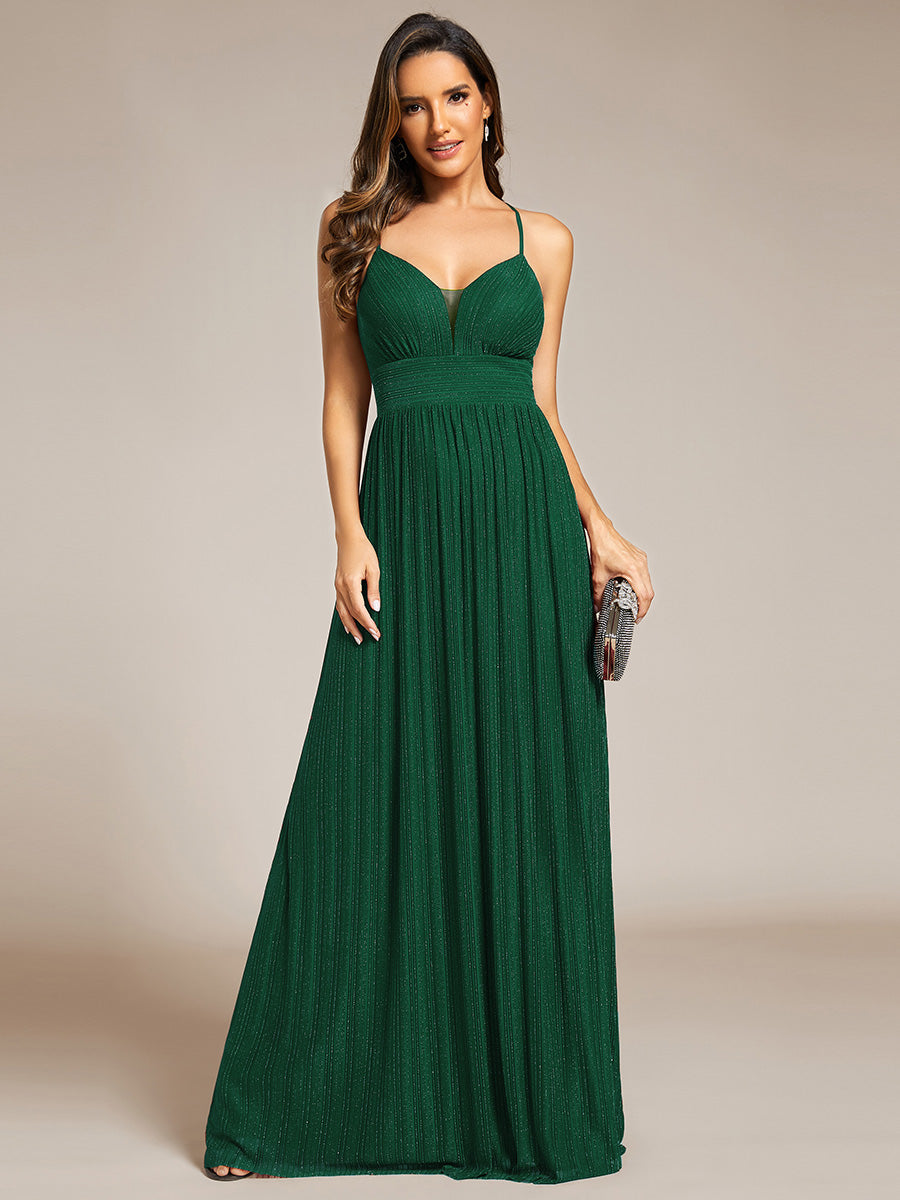 Color=Dark Green | Sparkle Sleeveless Backless Cross Strap Wholesale Formal Evening Dress-Dark Green 15