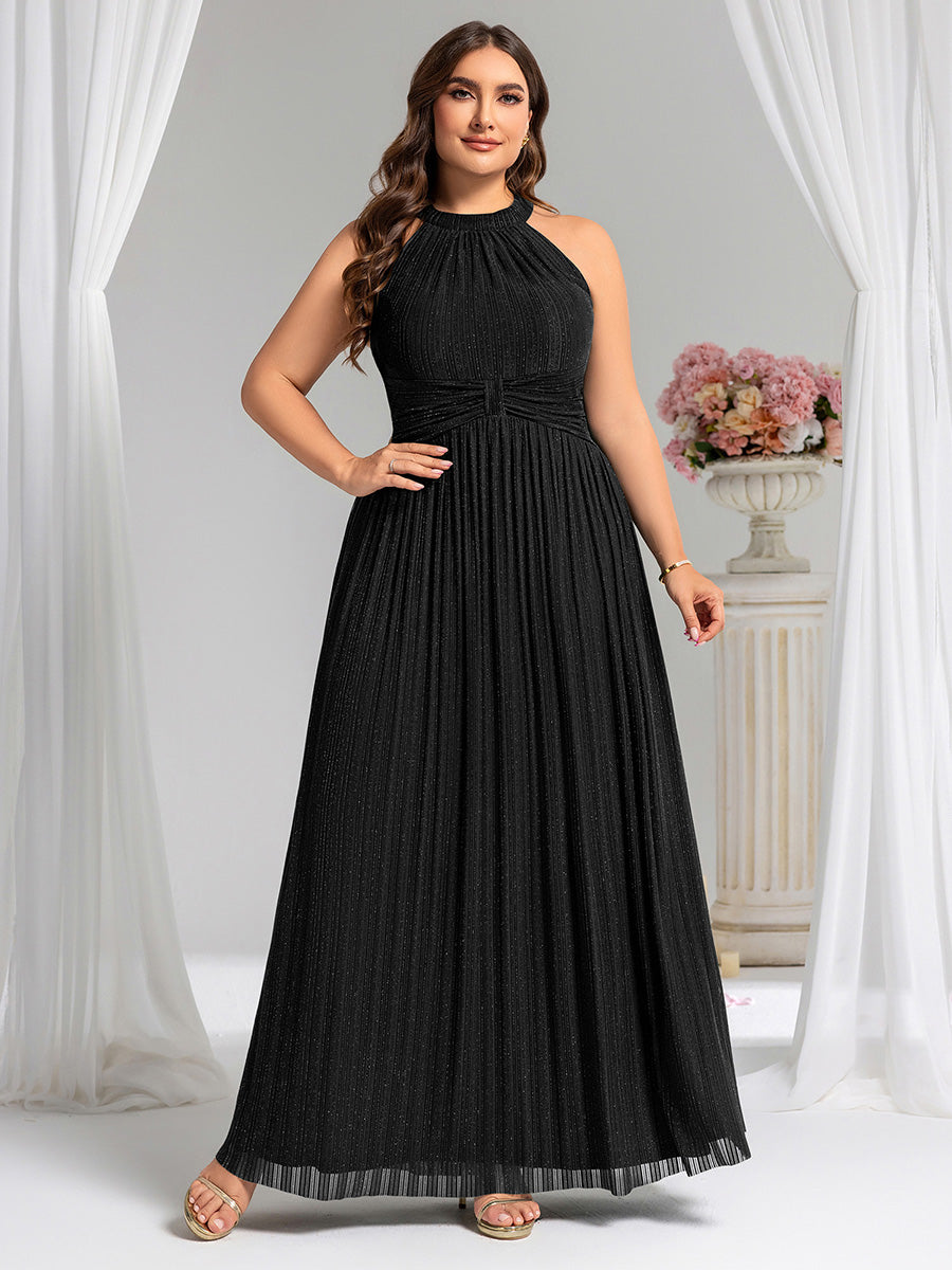 Color=Black | Wholesale Pricing Strapless Halter Neck High Stretch A-Line Floor Length Evening Dresses-Black 6