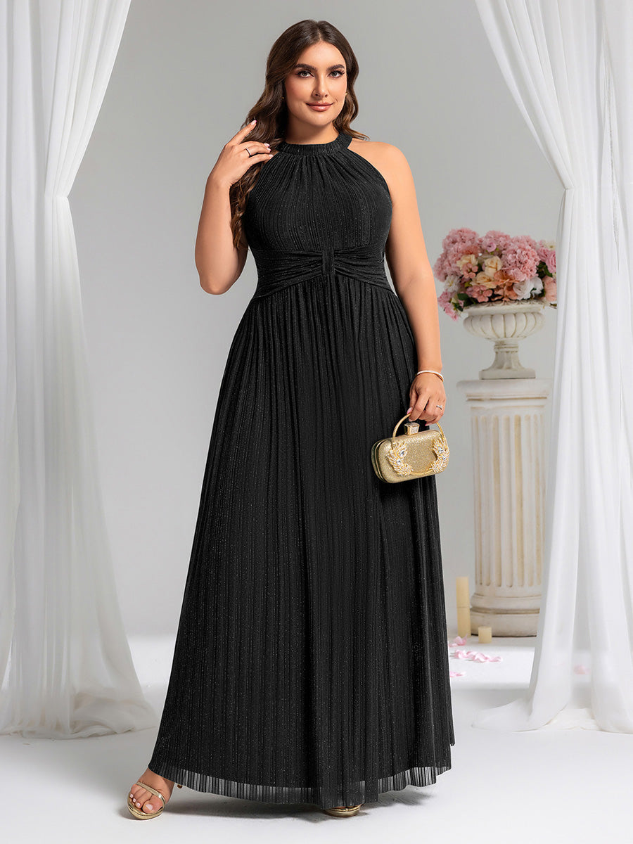 Color=Black | Wholesale Pricing Strapless Halter Neck High Stretch A-Line Floor Length Evening Dresses-Black 10