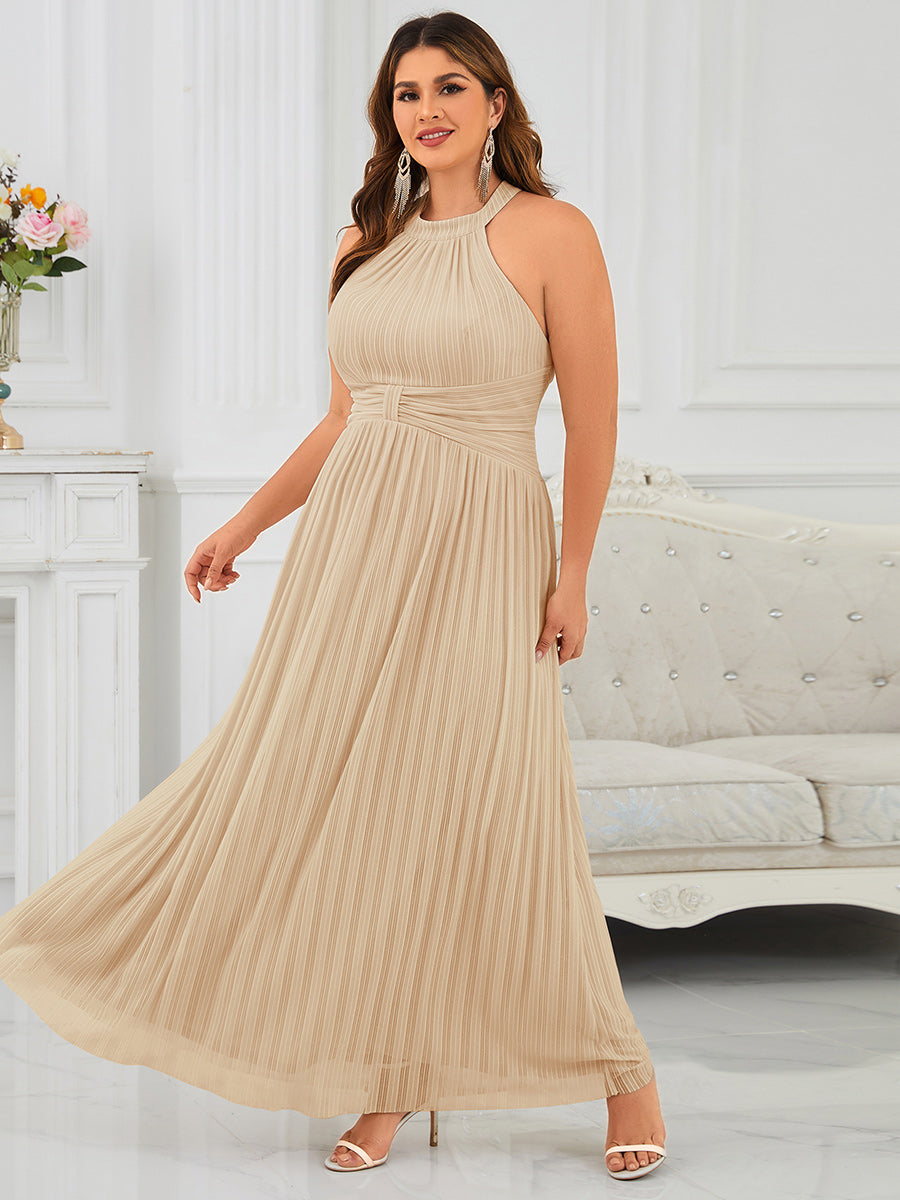 Color=Champagne | Wholesale Pricing Strapless Halter Neck High Stretch A-Line Floor Length Evening Dresses-Champagne 29