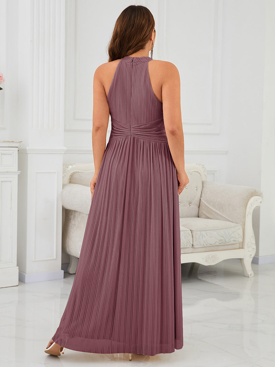 Color=Purple Orchid | Wholesale Pricing Strapless Halter Neck High Stretch A-Line Floor Length Evening Dresses-Purple Orchid 47