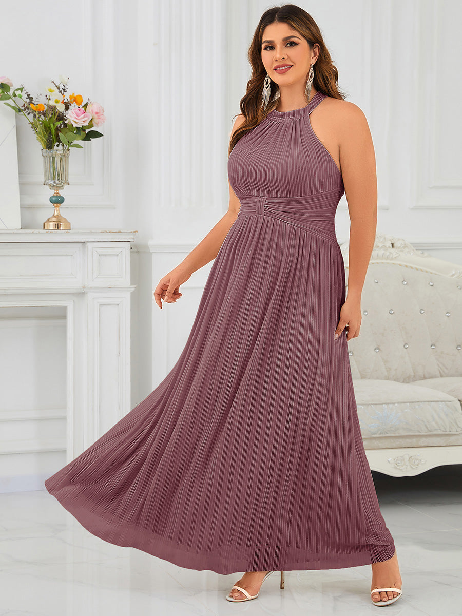Color=Purple Orchid | Wholesale Pricing Strapless Halter Neck High Stretch A-Line Floor Length Evening Dresses-Purple Orchid 49