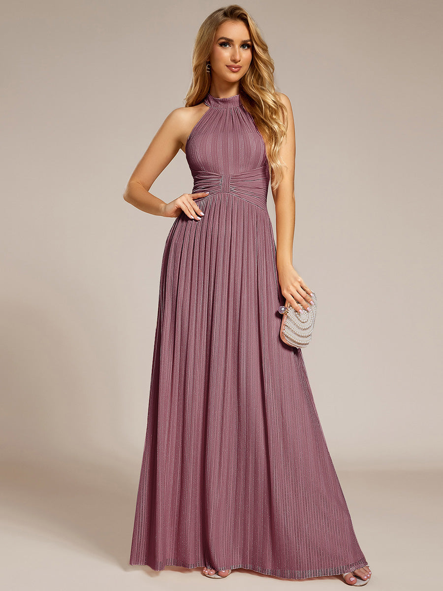 Color=Purple Orchid | Wholesale Pricing Strapless Halter Neck High Stretch A-Line Floor Length Evening Dresses-Purple Orchid 41