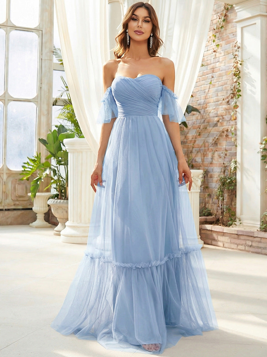 Strapless A Line Floor Length Wholesale Evening Dresses