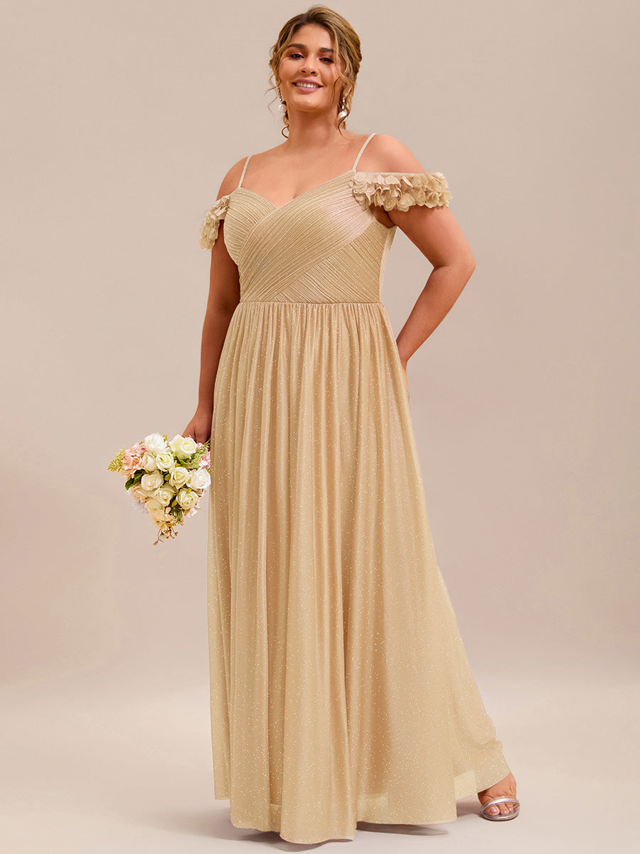 Color=Gold | Industrial Use Glittery Sleeveless V-Neck A-Line Floor Length Evening Dresses-Gold 10