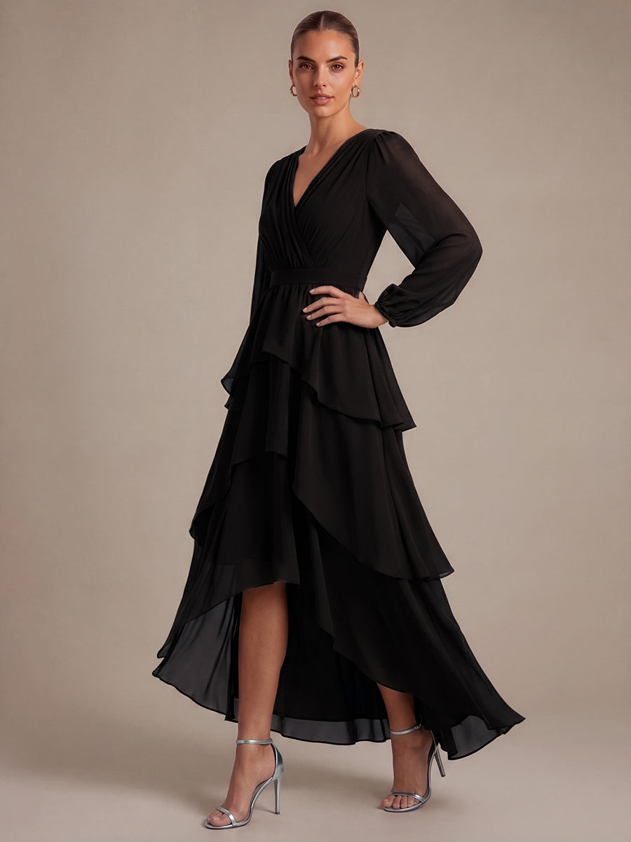 Bulk Order Plus Size Long Sleeve Chiffon A-Line Crossover Wedding Guest Dresses - EG00965BK-R3.jpg