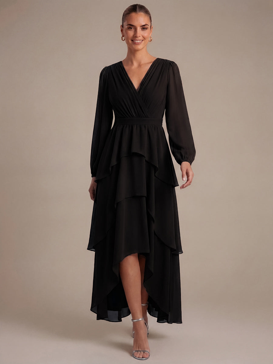 Bulk Order Plus Size Long Sleeve Chiffon A-Line Crossover Wedding Guest Dresses - EG00965BK-R4.jpg