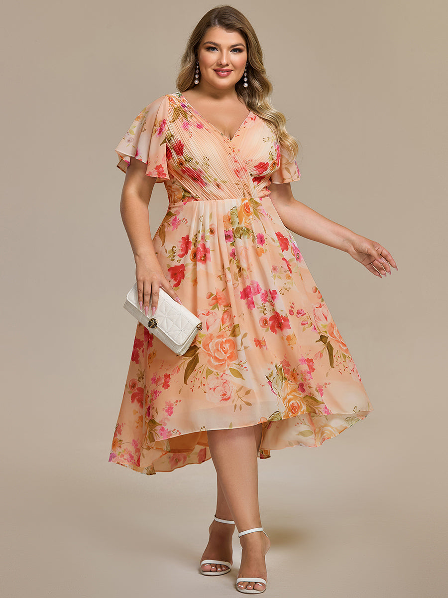 Color=Peach Fuzz | Pleated Ruffles Chiffon Wholesale Wedding Guest Dresses-Peach Fuzz 86