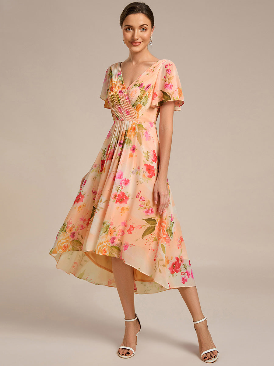 Color=Peach Fuzz | Pleated Ruffles Chiffon Wholesale Wedding Guest Dresses-Peach Fuzz 86
