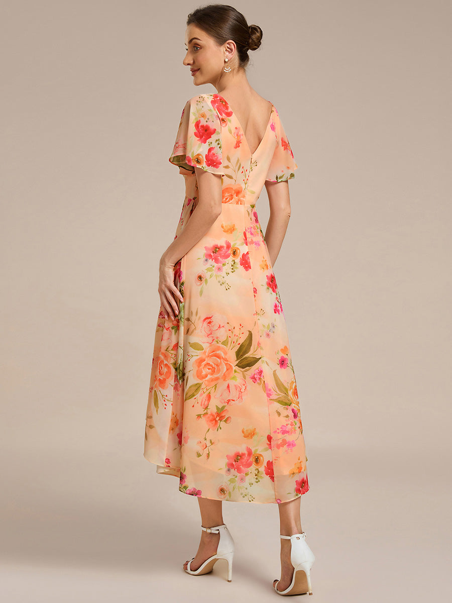 Color=Peach Fuzz | Pleated Ruffles Chiffon Wholesale Wedding Guest Dresses-Peach Fuzz 87