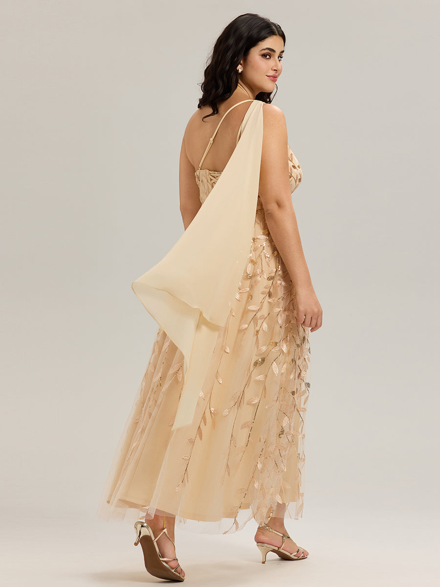 Color=Gold | B2B-Exclusive One Shoulder Sleeveless Sequin A-Line Maxi Wedding Guest Dress-Gold 20