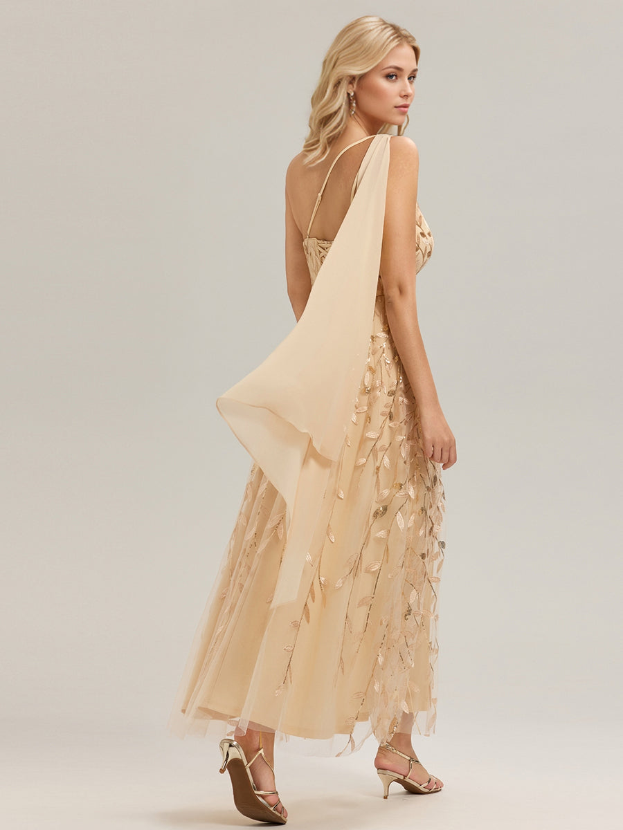 Color=Gold | B2B-Exclusive One Shoulder Sleeveless Sequin A-Line Maxi Wedding Guest Dress-Gold 15