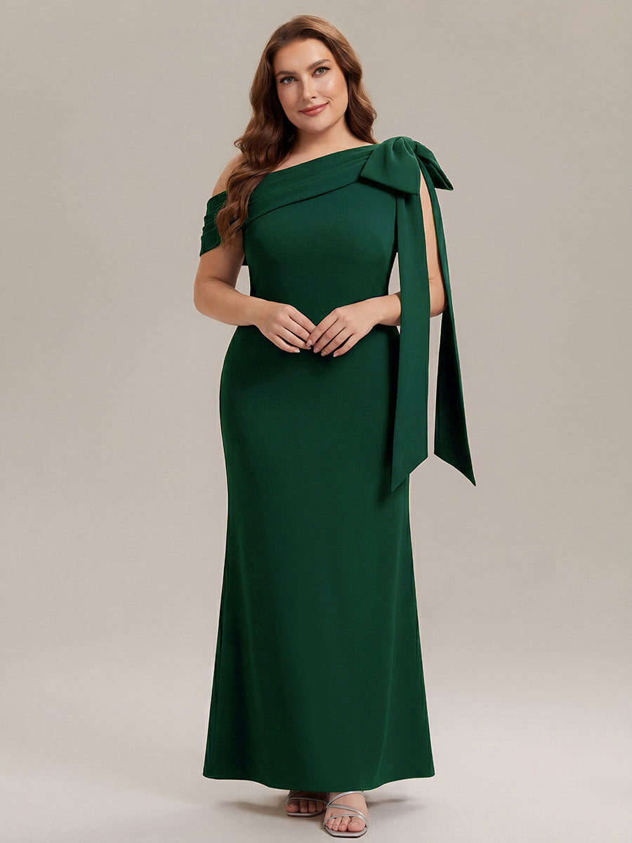 Color=Dark Green | One Stop Shop Strapless Asymmetrical Sheath High Stretch Floor Length Wedding Guest Dresses-Dark Green 20