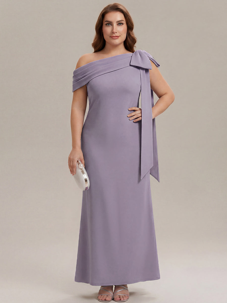 Color=Frosted Lilac | One Stop Shop Strapless Asymmetrical Sheath High Stretch Floor Length Wedding Guest Dresses-Frosted Lilac 26
