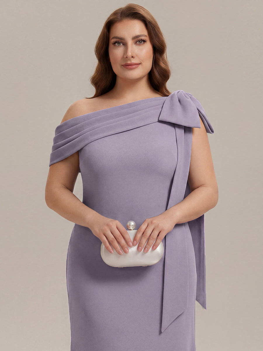 Color=Frosted Lilac | One Stop Shop Strapless Asymmetrical Sheath High Stretch Floor Length Wedding Guest Dresses-Frosted Lilac 28