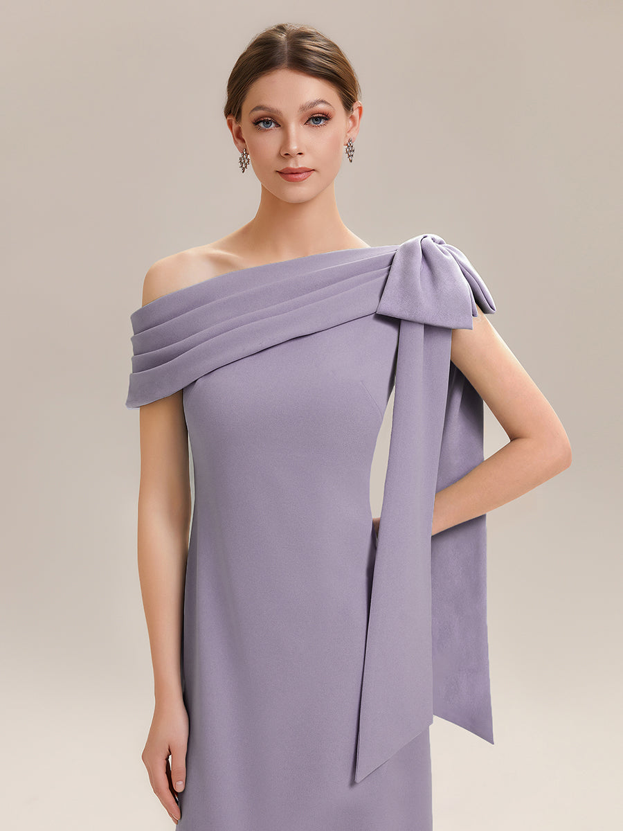 Color=Frosted Lilac | One Stop Shop Strapless Asymmetrical Sheath High Stretch Floor Length Wedding Guest Dresses-Frosted Lilac 23