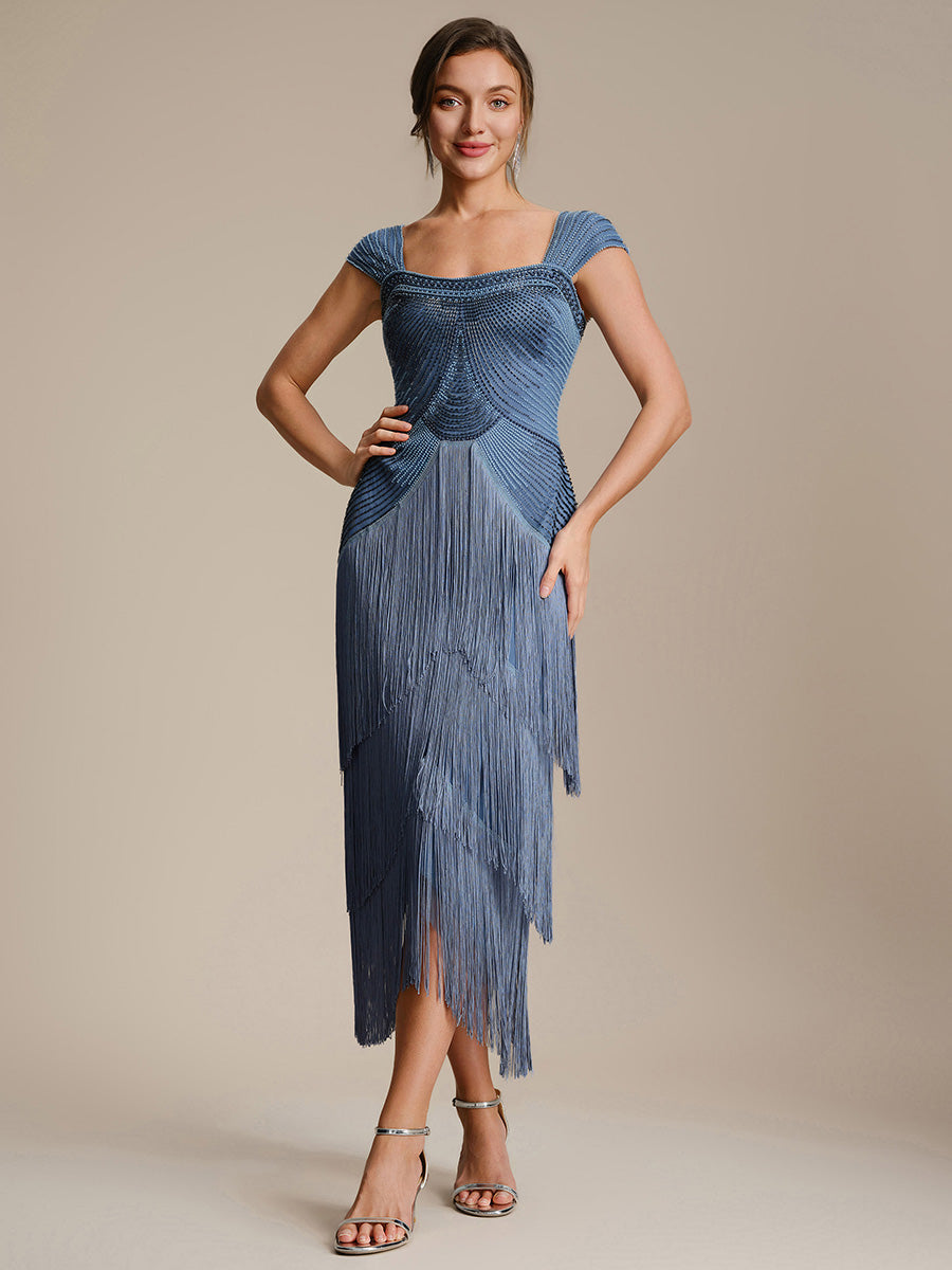 Color=Dusty Blue | Fast Delivery Sleeveless Square Neck Bodycon Tea Length Beaded Wedding Guest Dresses-Dusty Blue 21