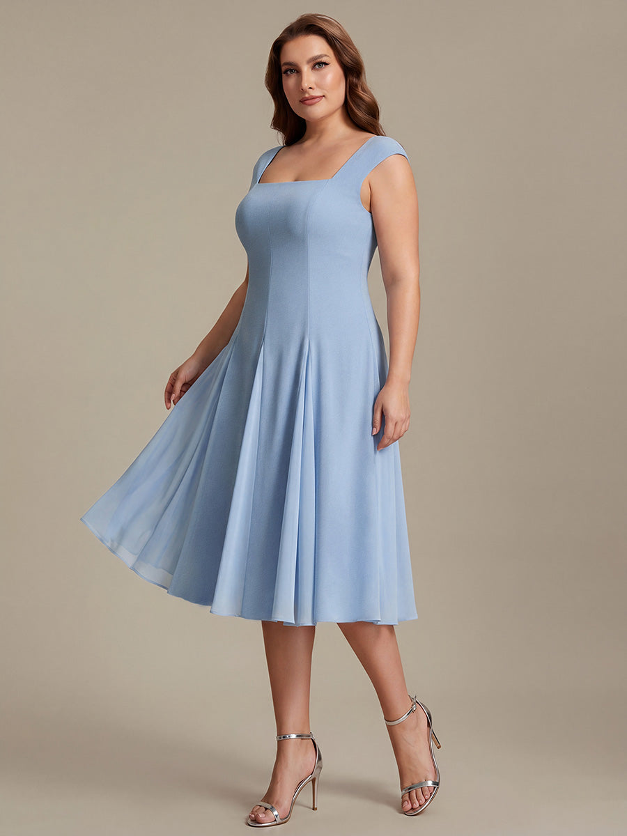 Color=Ice Blue | One Stop Shop Short Sleeve Cap Sleeve Patchwork A-Line Midi Wedding Guest Dresses-Ice Blue 39