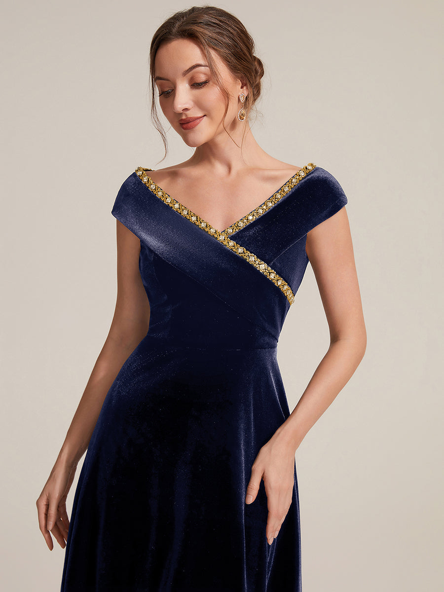 Commercial Wholesale Plus Size Sleeveless Velvet V-Neck Sequin A-Line Wedding Guest Dresses - EG02789NB-R5.jpg