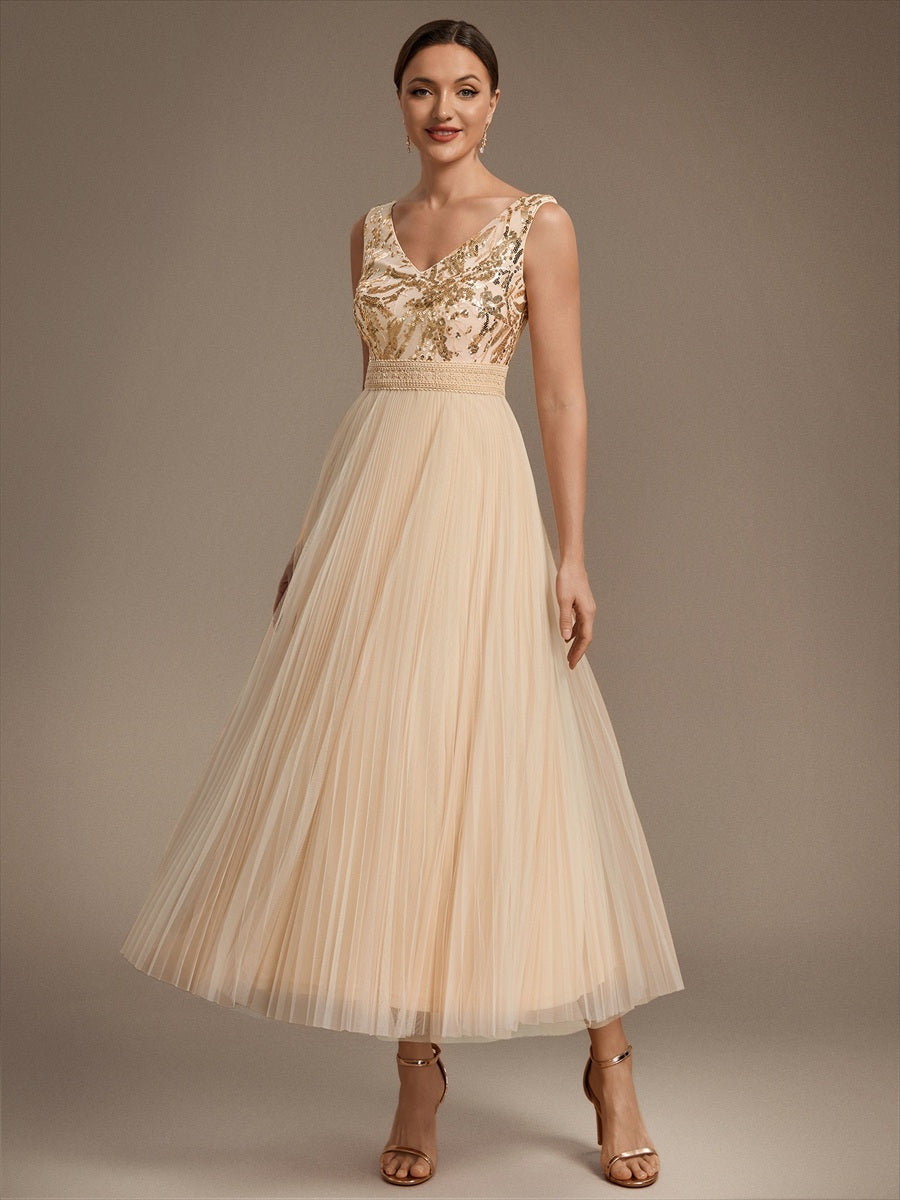 Factory Design Plus Size Sleeveless Tulle V-Neck A-Line Sequin Lace Wedding Guest Dresses - EG02844GD-R3.jpg
