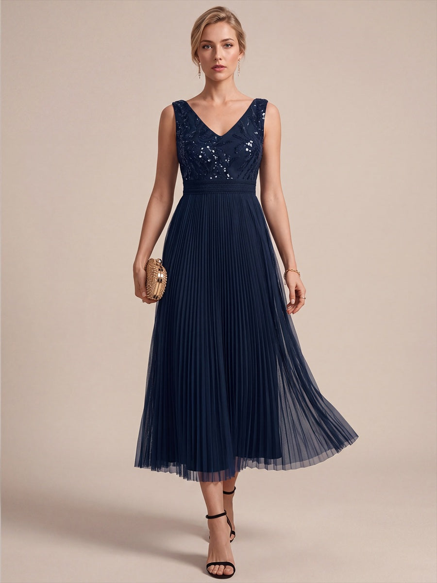 Factory Design Plus Size Sleeveless Tulle V-Neck A-Line Sequin Lace Wedding Guest Dresses - EG02844NB-R11.jpg
