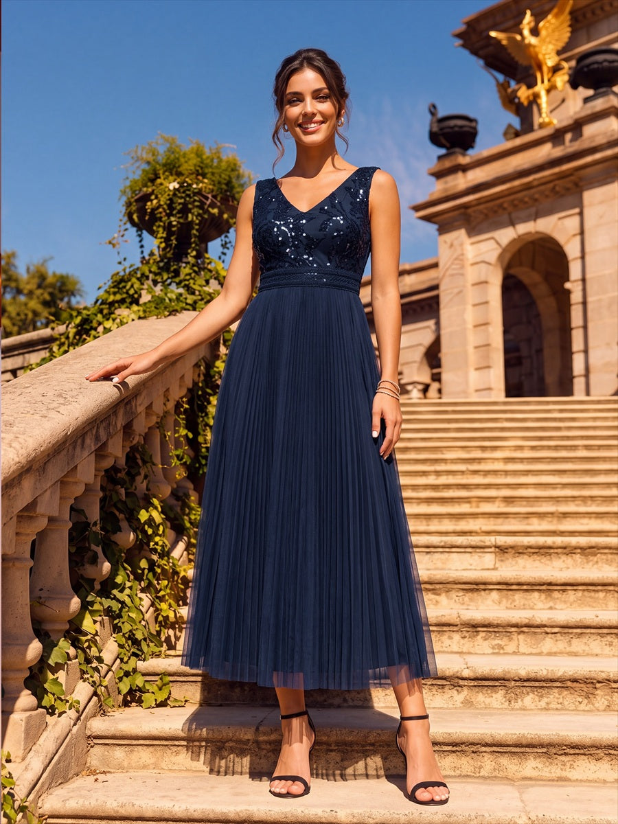 Factory Design Plus Size Sleeveless Tulle V-Neck A-Line Sequin Lace Wedding Guest Dresses - EG02844NB-R9.jpg