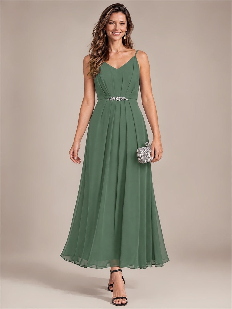 Color=Eucalyptus|B2B-Exclusive Chiffon V-Neck Wedding Guest Dresses-Eucalyptus
