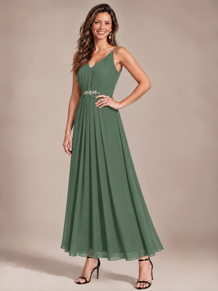 Color=Eucalyptus|B2B-Exclusive Chiffon V-Neck Wedding Guest Dresses-Eucalyptus 3