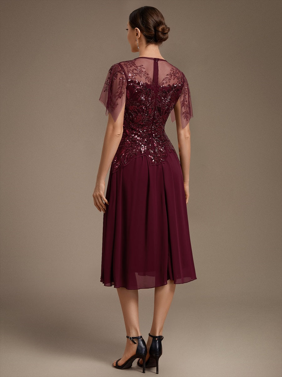 Wholesale Plus Size Short Ruffle-Sleeve Tulle A-Line Round-Neck Wedding Guest Dresses - EG06227BD-R2.jpg