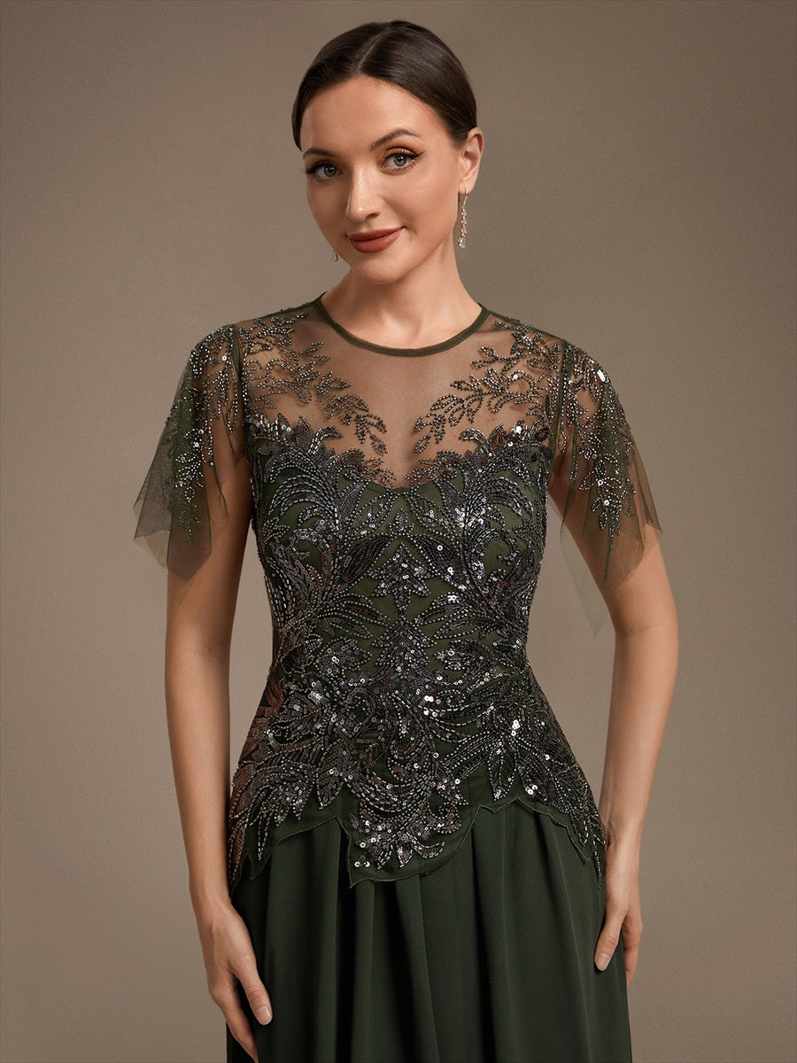 Wholesale Plus Size Short Ruffle-Sleeve Tulle A-Line Round-Neck Wedding Guest Dresses - EG06227OG-R5.jpg
