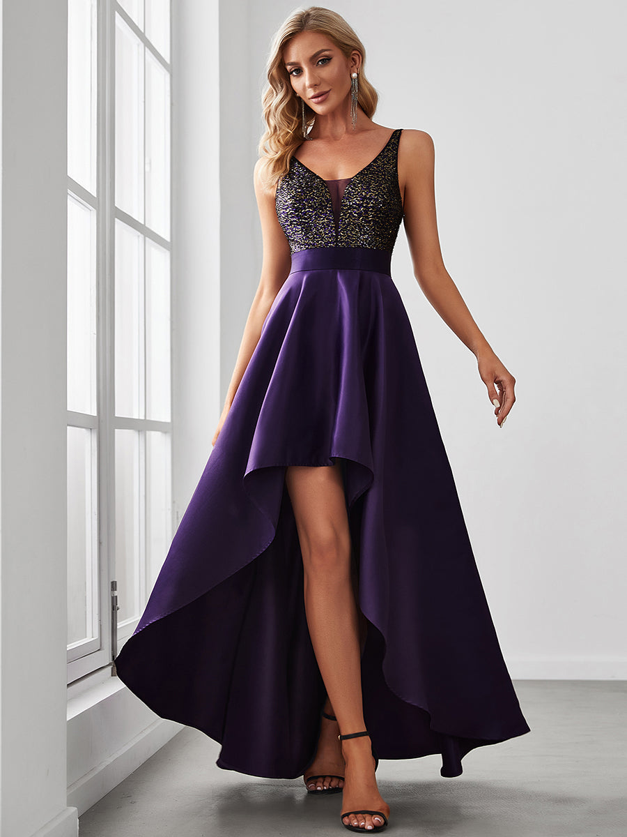 Color=Dark Purple | Sexy Backless Sparkly Prom Dresses For Women With Irregular Hem-Dark Purple 3