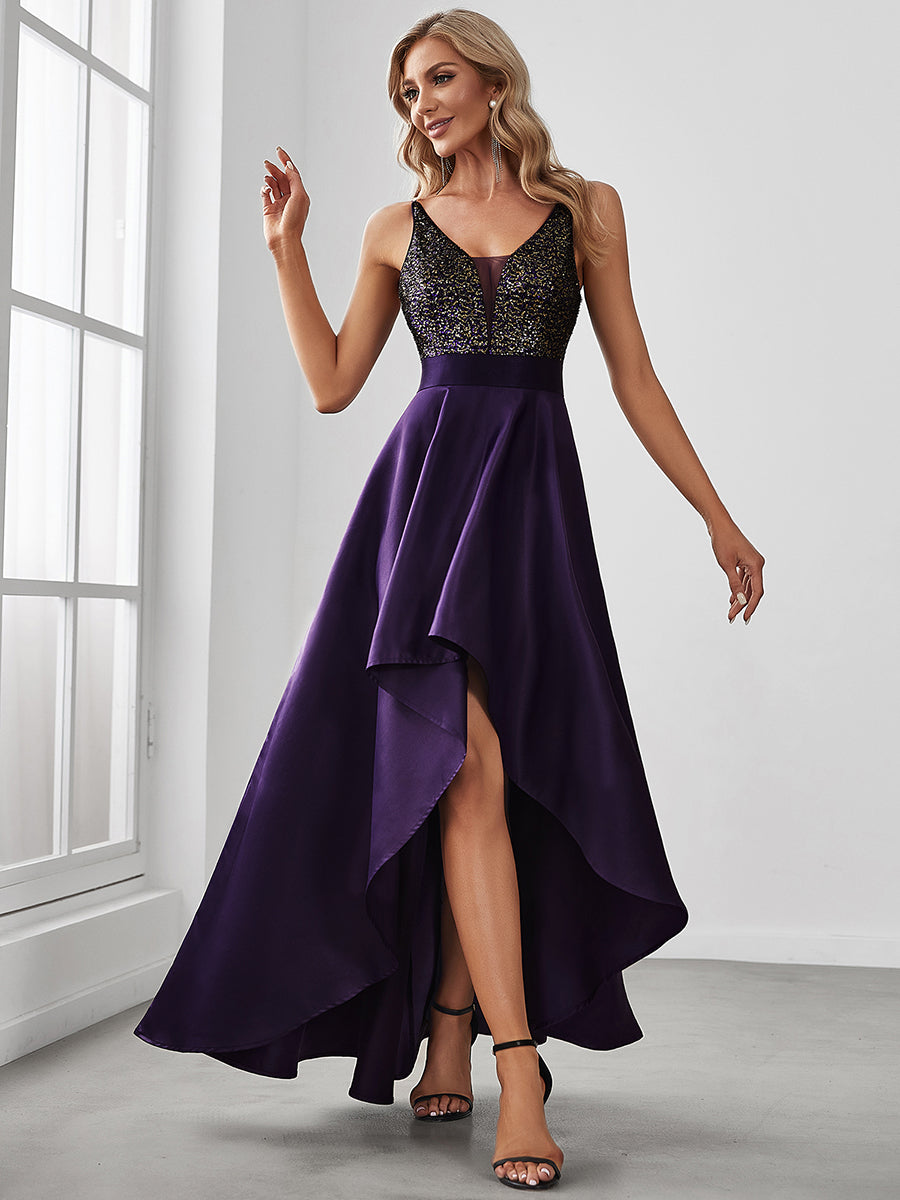 Color=Dark Purple | Sexy Backless Sparkly Prom Dresses For Women With Irregular Hem-Dark Purple 1