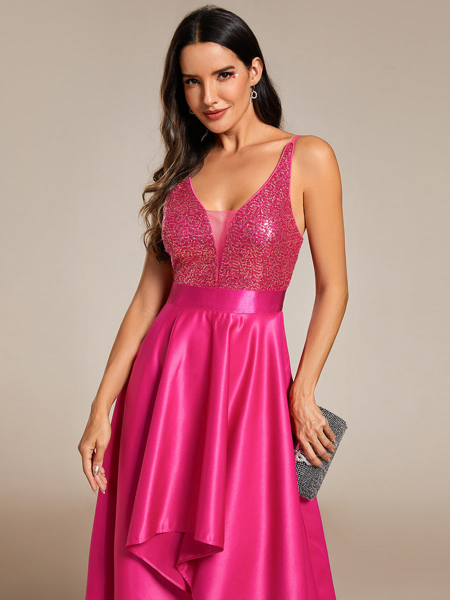 Color=Hot Pink | Sexy Backless Sparkly Prom Dresses For Women With Irregular Hem-Hot Pink 5