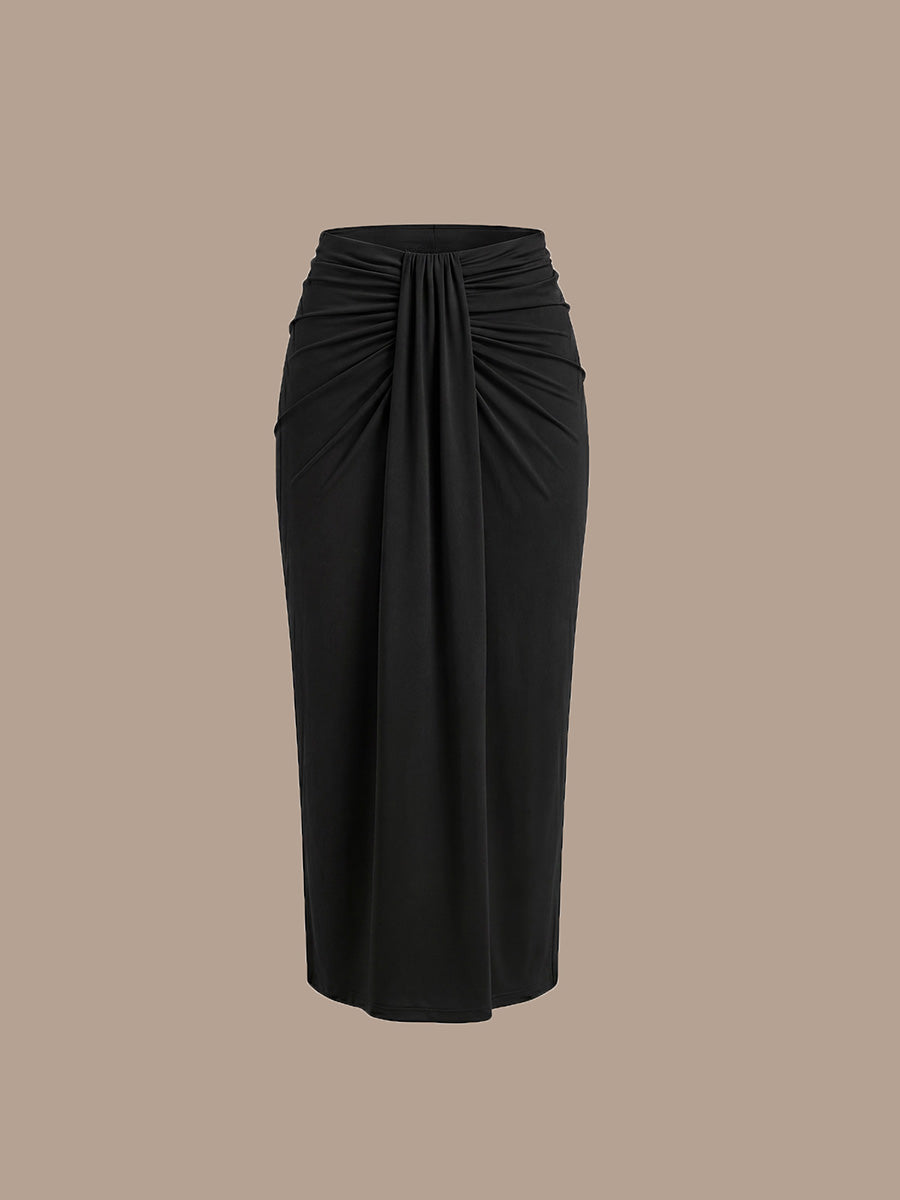 Fast Delivery High Stretch Bodycon Midi Dress with No Zipper and Sleeveless Design Skirts