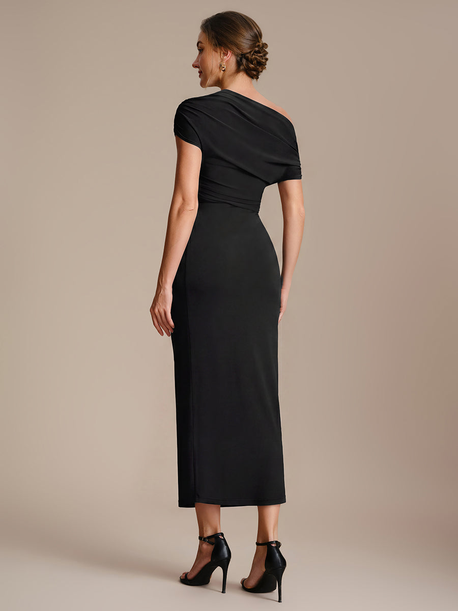 Color=Black | Fast Delivery High Stretch Bodycon Midi Dress with No Zipper and Sleeveless Design Skirts-Black 2