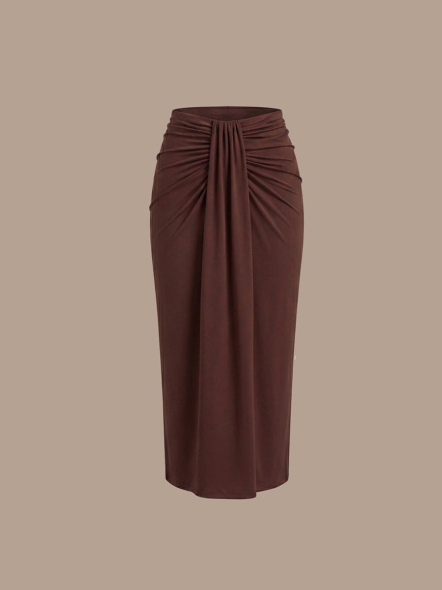 Fast Delivery High Stretch Bodycon Midi Dress with No Zipper and Sleeveless Design Skirts