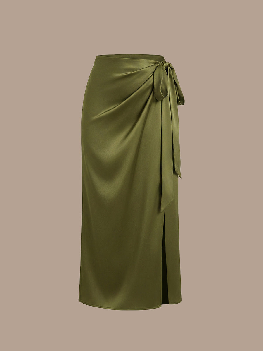 Commercial Wholesale Lace-up Sheath Non-Stretch Ankle Length Elegant Evening Skirts