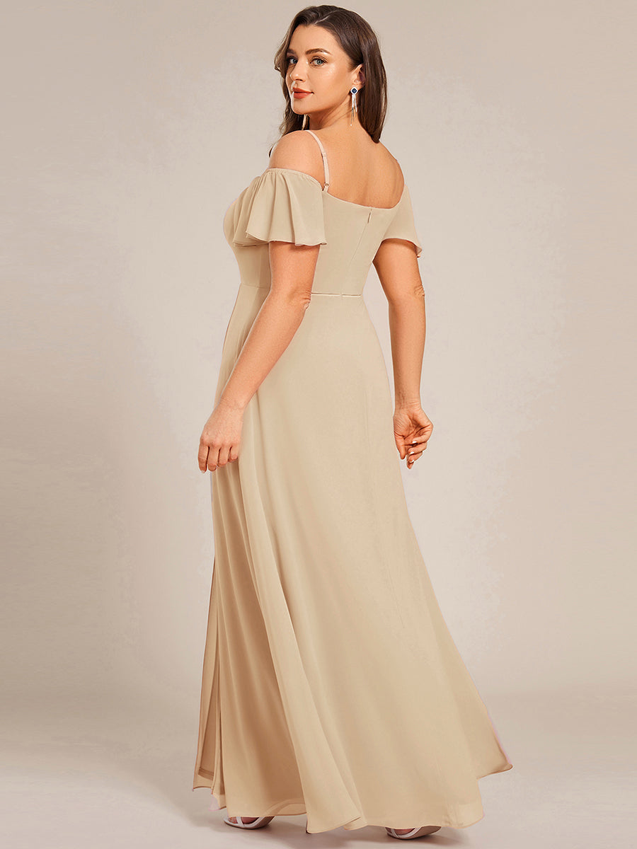Plain Solid Color Plus Size Wholesale Chiffon Bridesmaid Dress