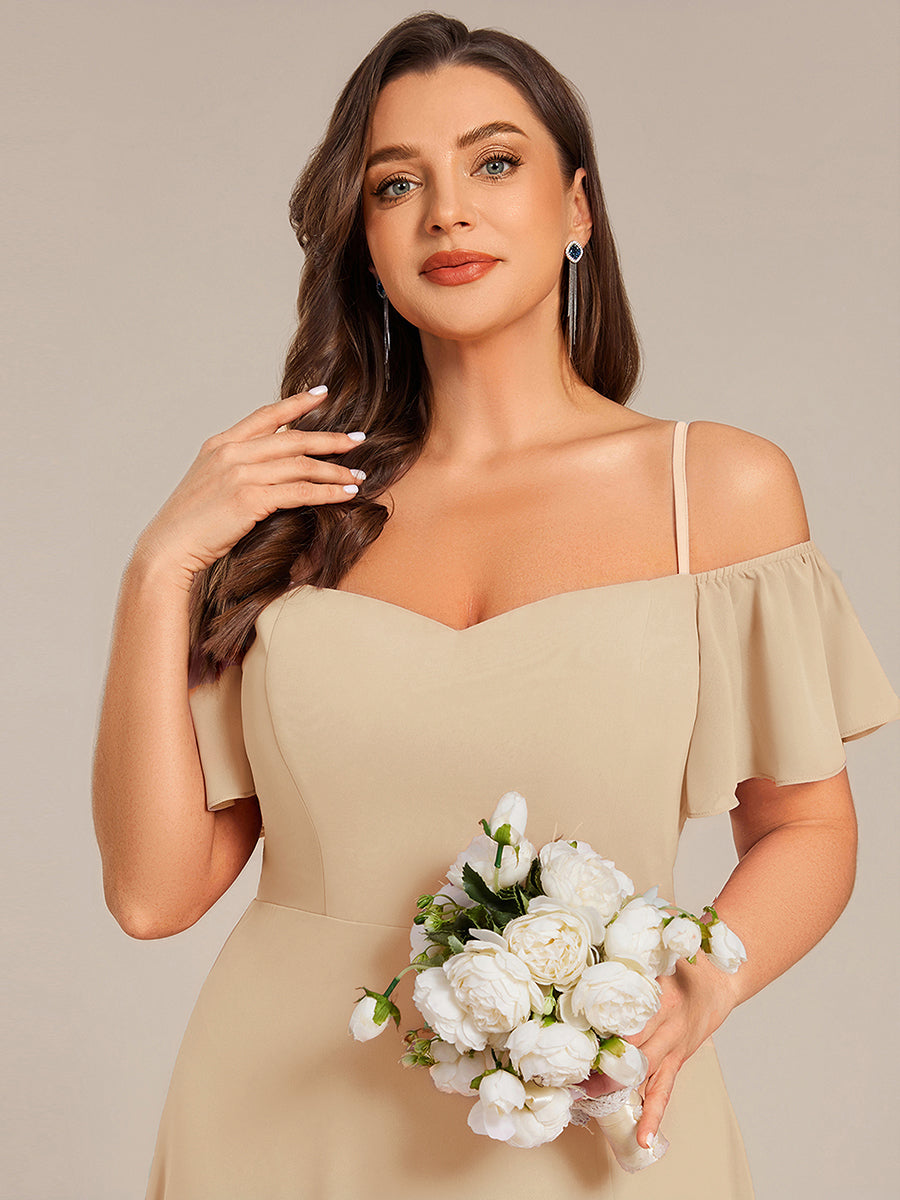 Plain Solid Color Plus Size Wholesale Chiffon Bridesmaid Dress