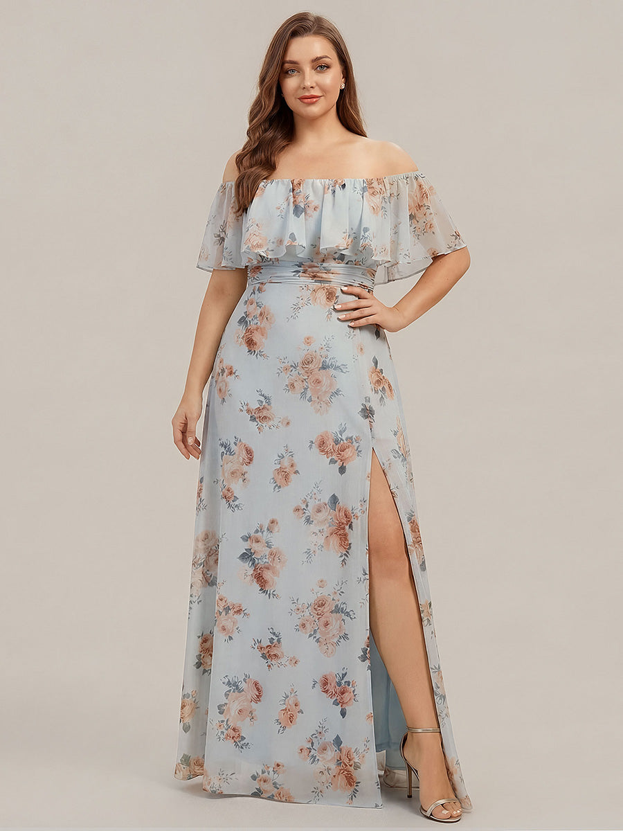 Color=Amber Bloom | Fast Delivery Short Sleeve Off Shoulder Pleated A-Line Floor Length Bridesmaid Dresses-Amber Bloom 6