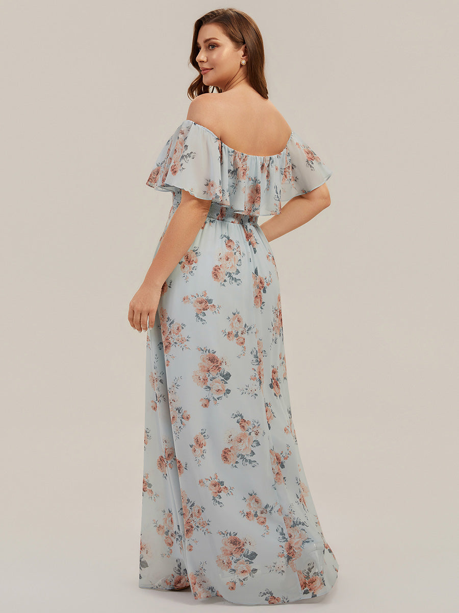Color=Amber Bloom | Fast Delivery Short Sleeve Off Shoulder Pleated A-Line Floor Length Bridesmaid Dresses-Amber Bloom 7